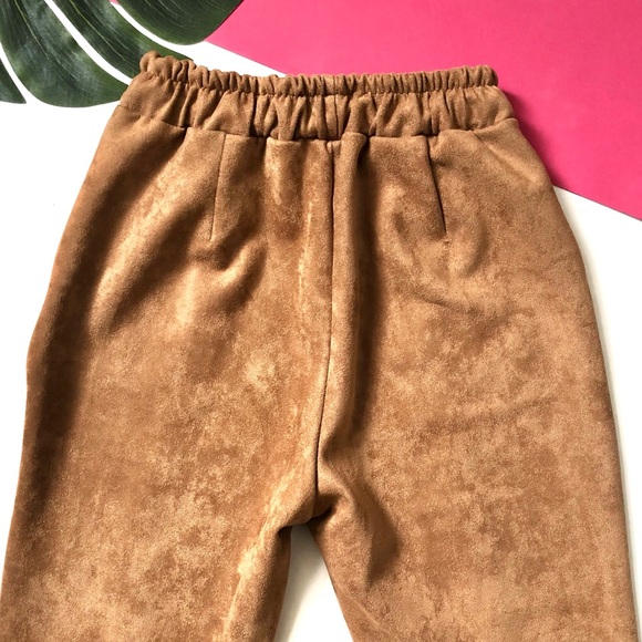 Faux Suede Tan Ankle Pants - Picture 4 of 4